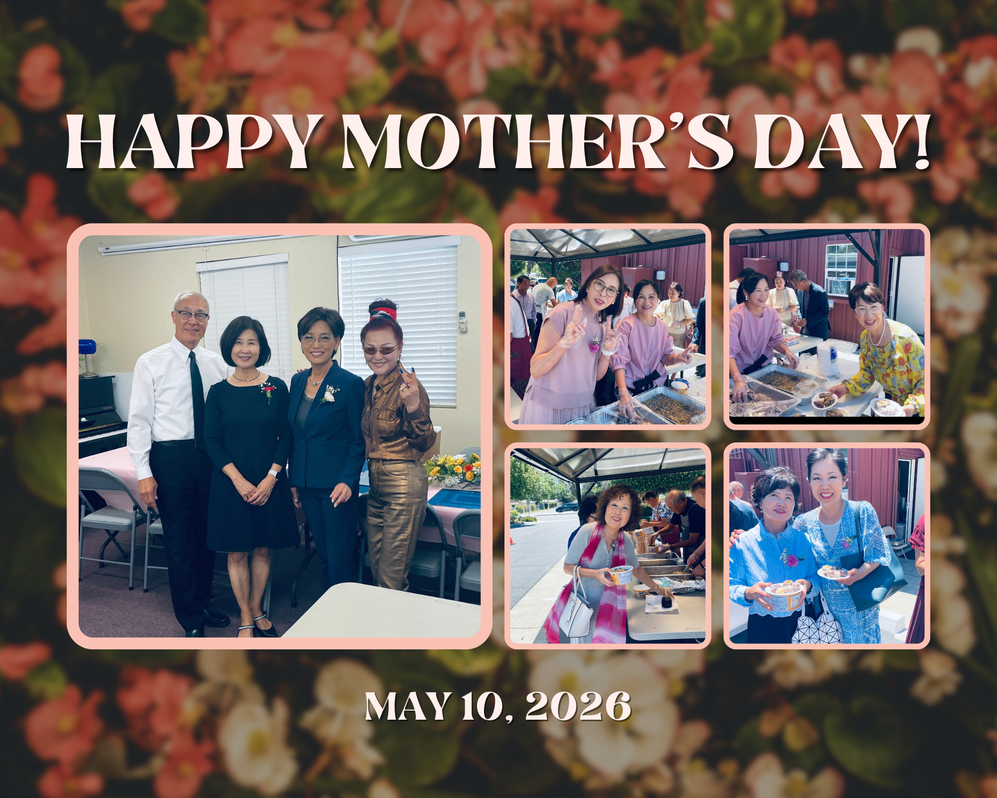 Light Peach with Floral Background Mother's Day Photo Collage.png